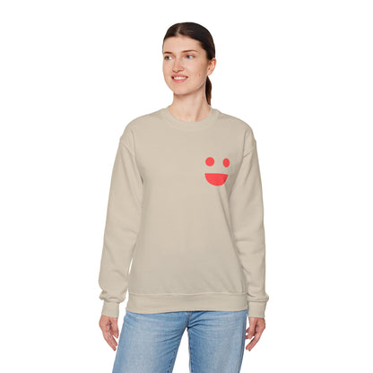 Crewneck Sweatshirt — "SMILE" Colorblock Back Print (Small Miracles In Life Exist)