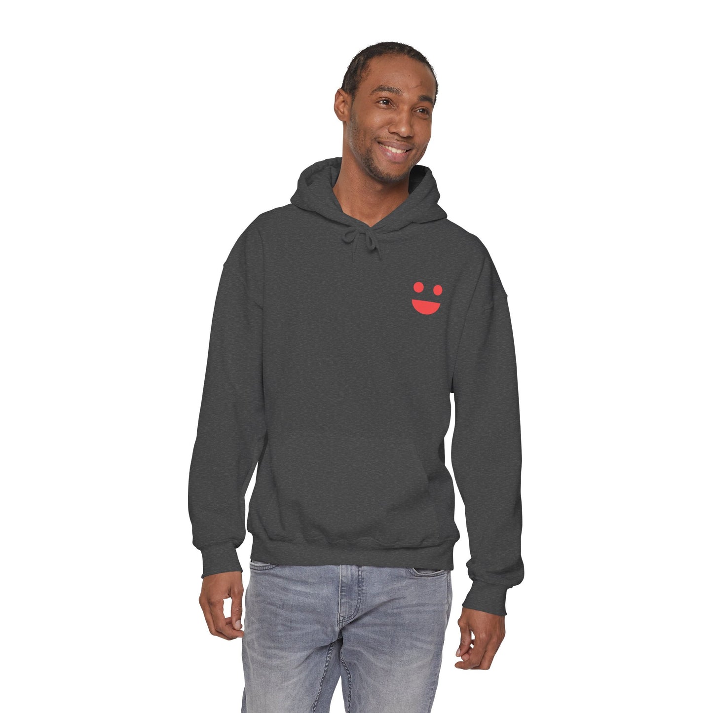 Hoodie — 'Small Miracles In Life Exist' Minimal Smiley Pullover