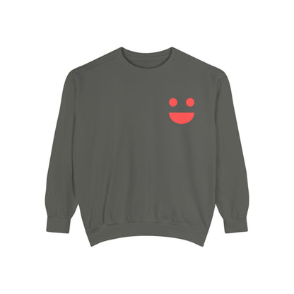 Sweatshirt — 'Small Miracles in Life Exist' Colorblock Smile Crewneck