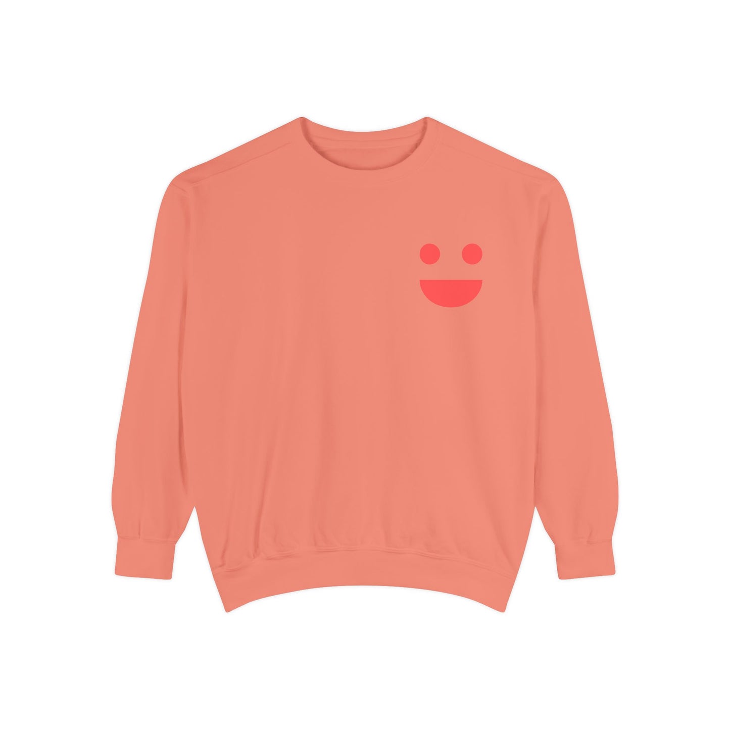 Sweatshirt — 'Small Miracles in Life Exist' Colorblock Smile Crewneck