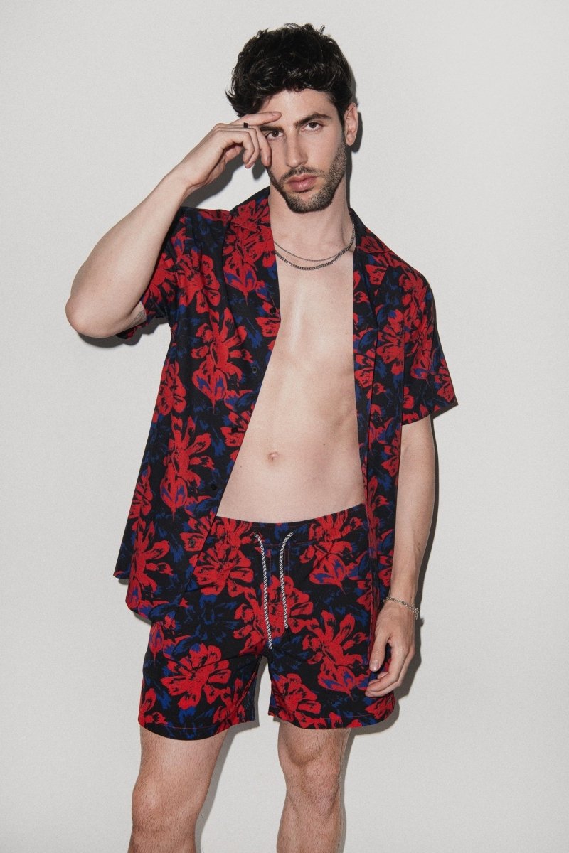 Saint Tropez Red Vintage Floral Cabana Set - DCCXIV.store