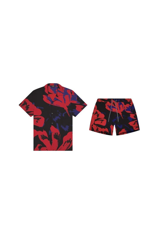Saint Tropez Red Vintage Floral Cabana Set - DCCXIV.store
