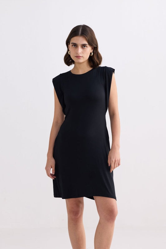 Muscle Tee Short Dress in Black - DCCXIV.store