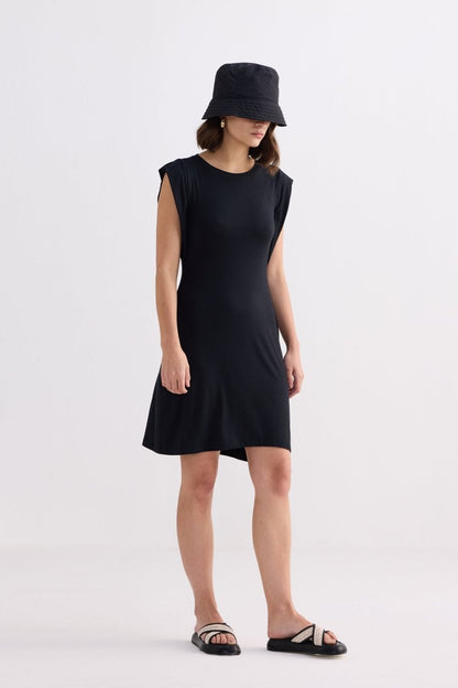 Muscle Tee Short Dress in Black - DCCXIV.store