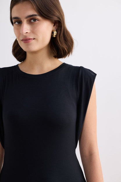 Muscle Tee Short Dress in Black - DCCXIV.store