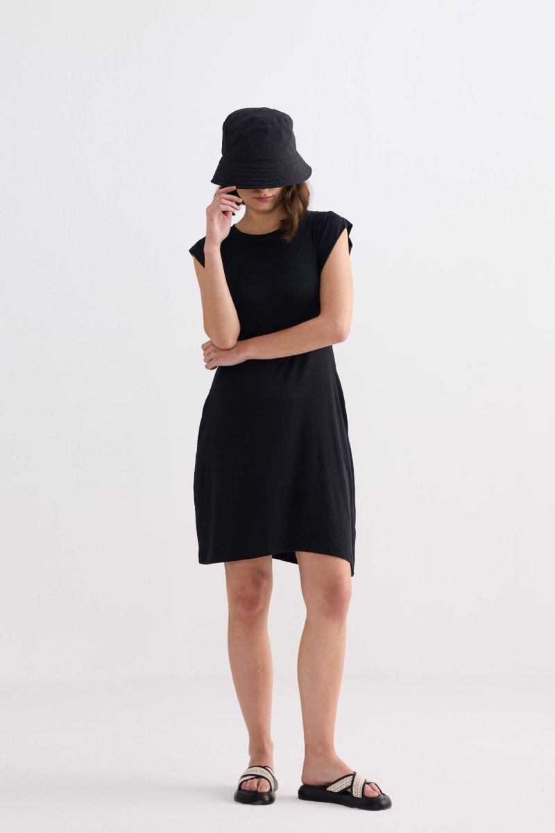 Muscle Tee Short Dress in Black - DCCXIV.store