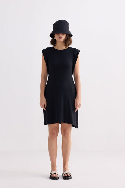 Muscle Tee Short Dress in Black - DCCXIV.store