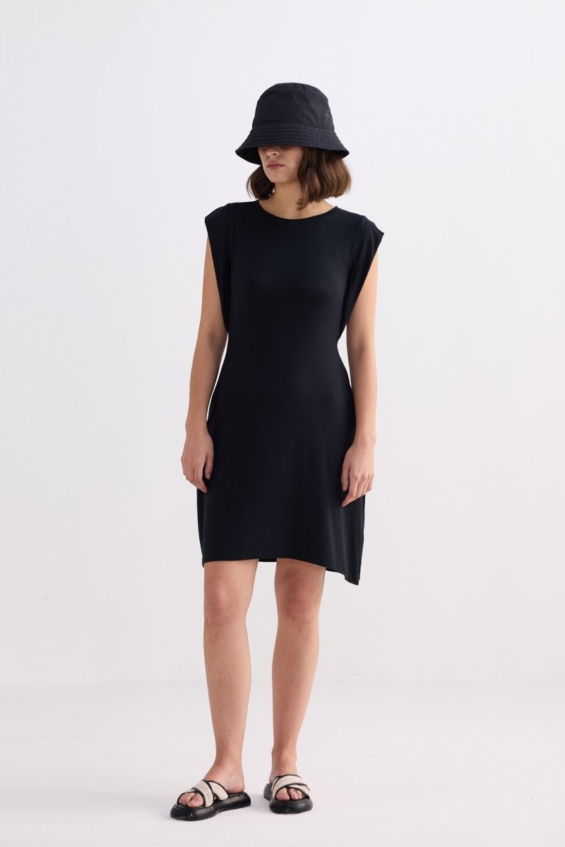 Muscle Tee Short Dress in Black - DCCXIV.store