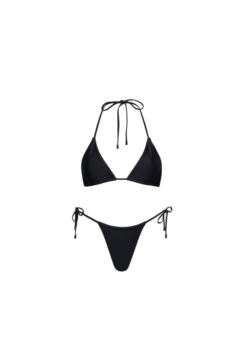 Waikiki Triangle String Bikini Set Black - DCCXIV.store