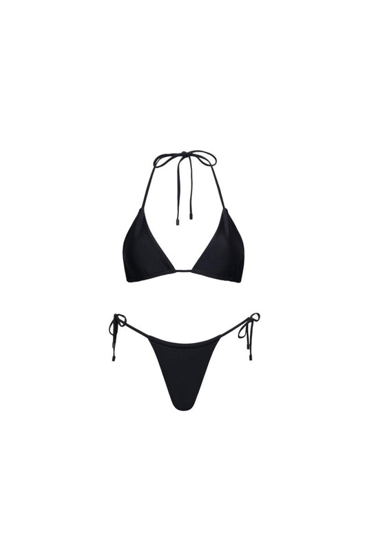 Waikiki Triangle String Bikini Set Black - DCCXIV.store