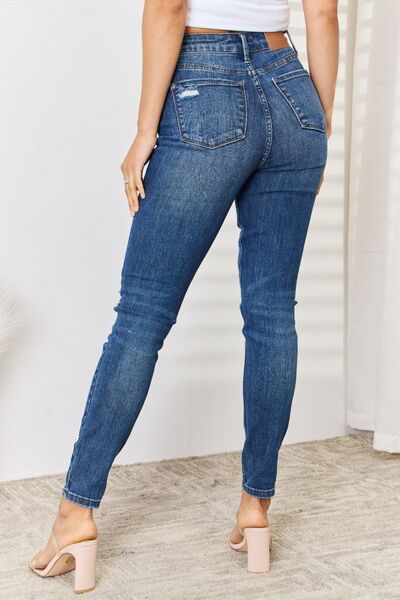 Judy Blue Full Size High Waist Distressed Slim Jeans - DCCXIV.storeBottoms