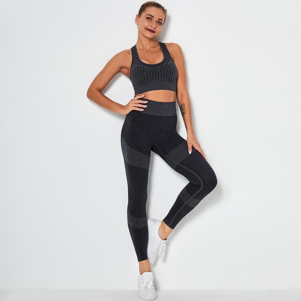 Seamless Yoga Fitness Set Women Sportswear Tank Bra Crop Top Leggings Pants Workout Clothes Gym Clothing 2 Piece Yoga Tracksuit - DCCXIV.storen/a