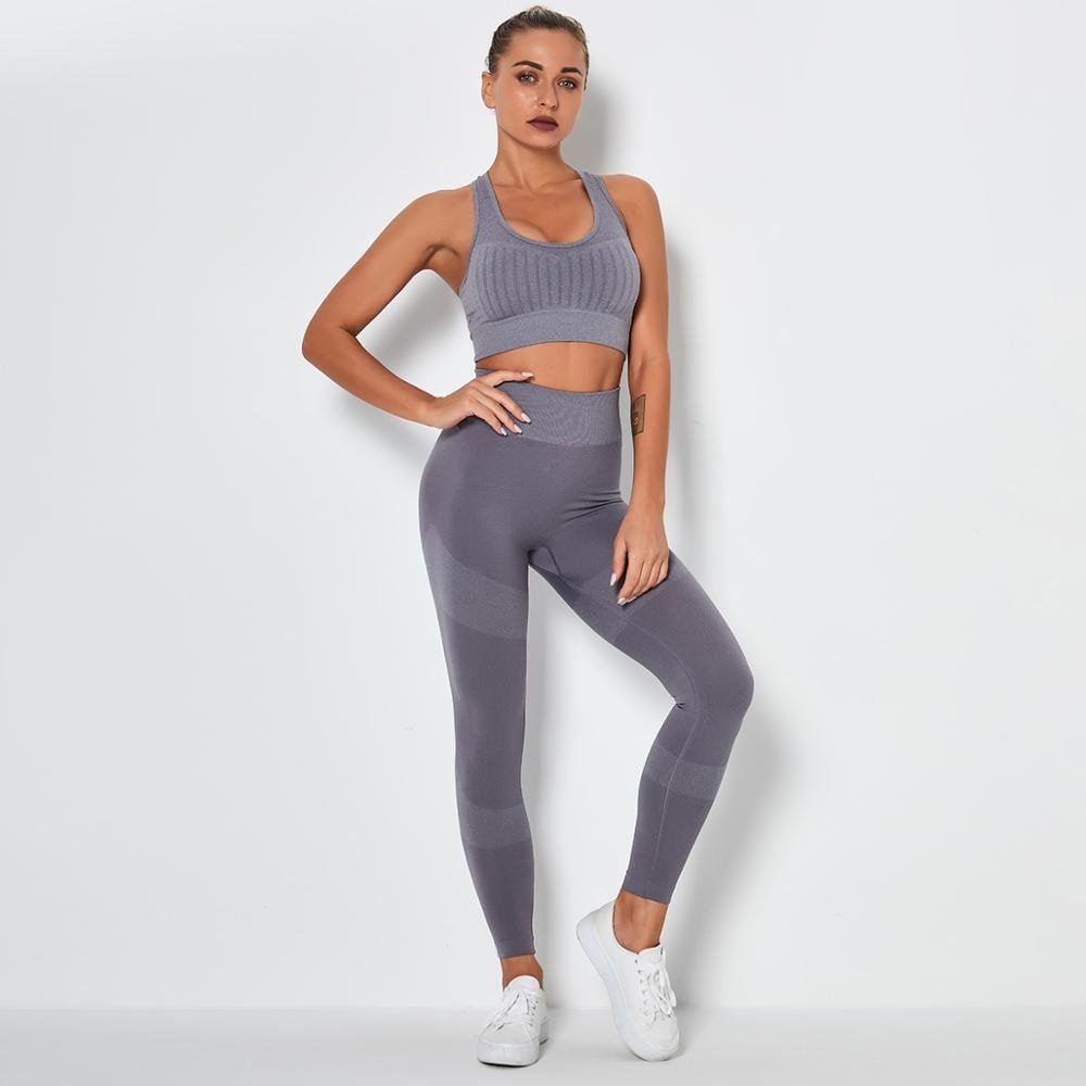 Seamless Yoga Fitness Set Women Sportswear Tank Bra Crop Top Leggings Pants Workout Clothes Gym Clothing 2 Piece Yoga Tracksuit - DCCXIV.storen/a