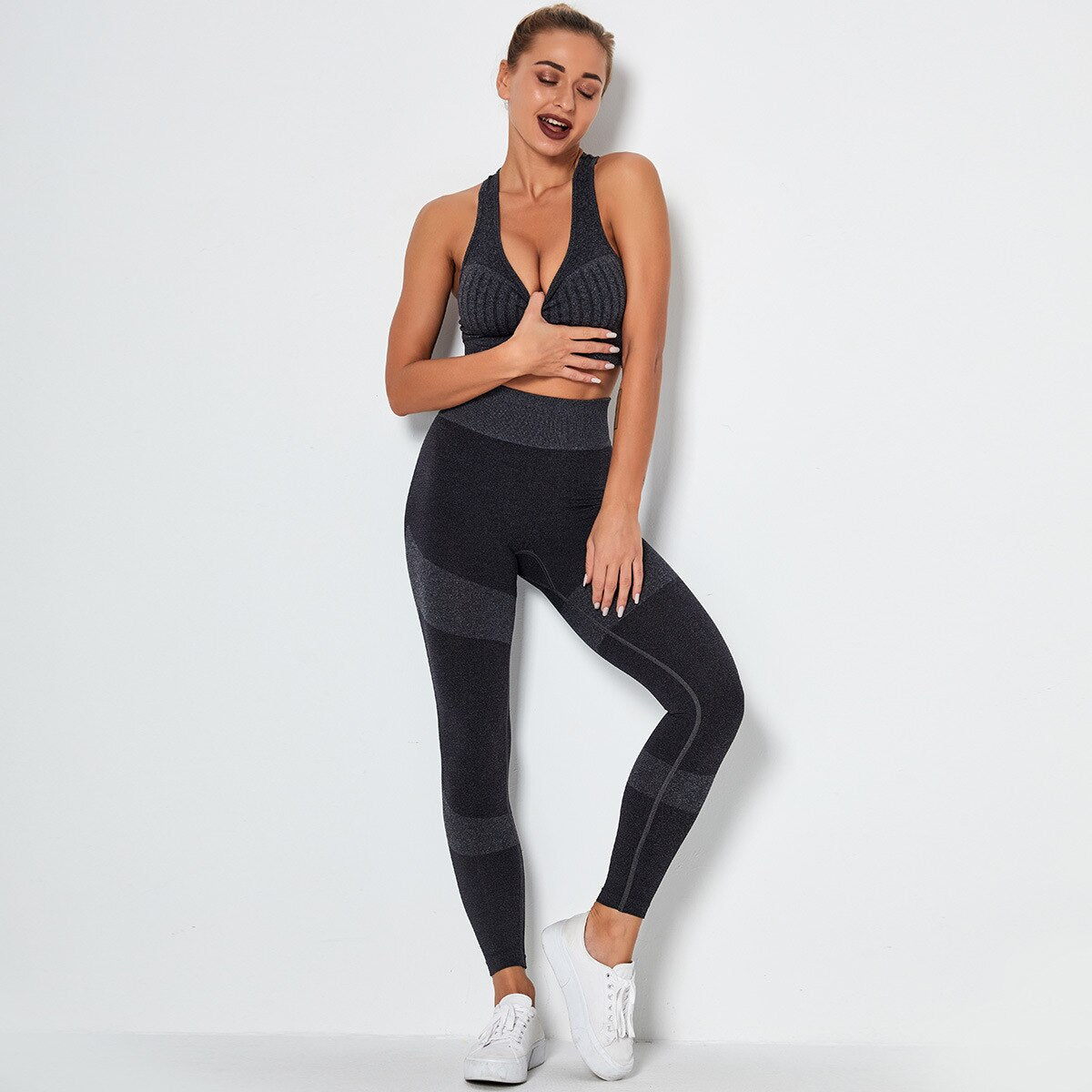 Seamless Yoga Fitness Set Women Sportswear Tank Bra Crop Top Leggings Pants Workout Clothes Gym Clothing 2 Piece Yoga Tracksuit - DCCXIV.storen/a