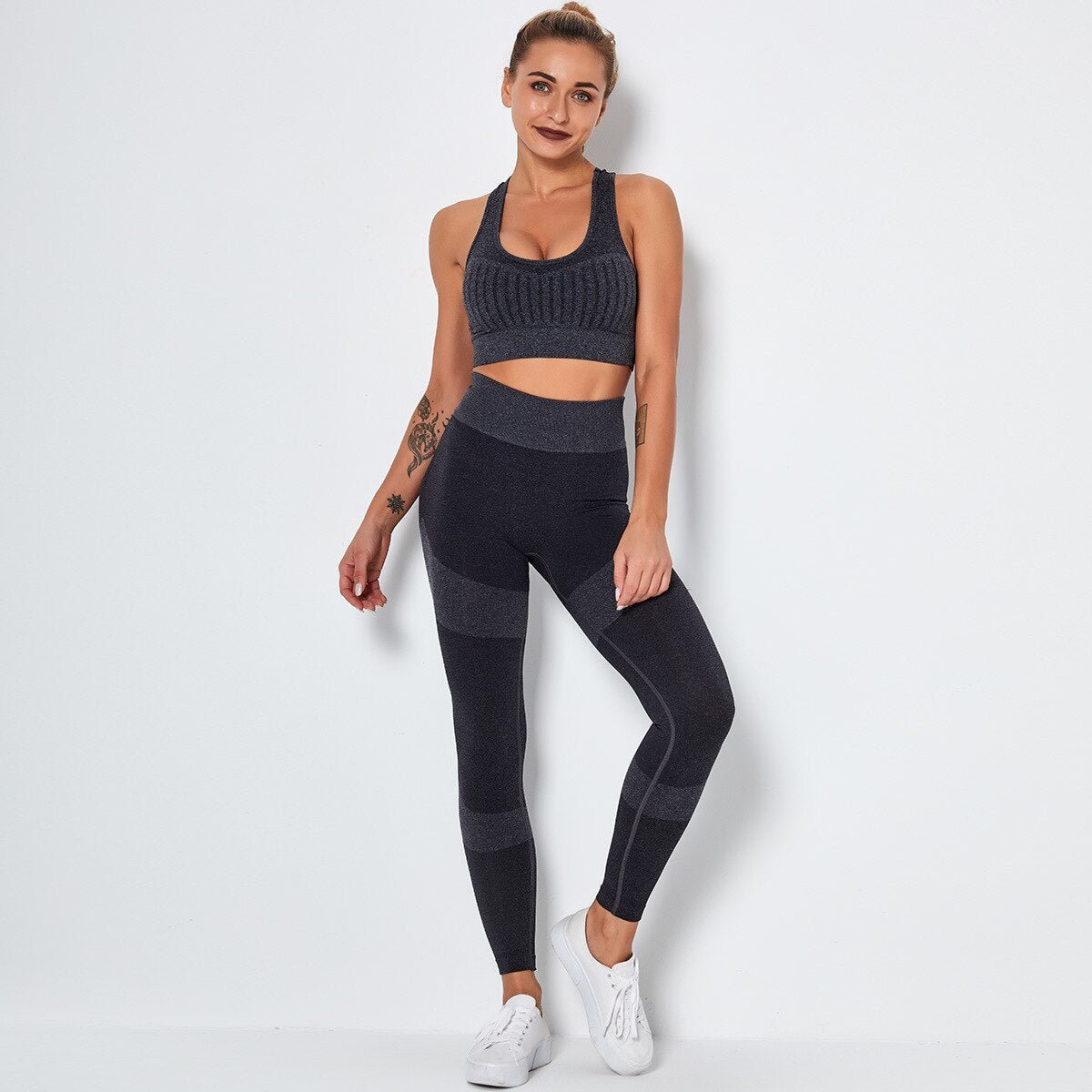Seamless Yoga Fitness Set Women Sportswear Tank Bra Crop Top Leggings Pants Workout Clothes Gym Clothing 2 Piece Yoga Tracksuit - DCCXIV.storen/a